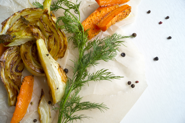 Roasted fennel and carrots