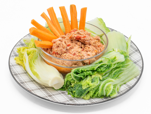 tuna salad with carrots and vegetables