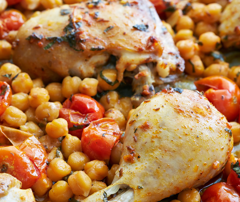 chicken with tomatoes and chickpeas