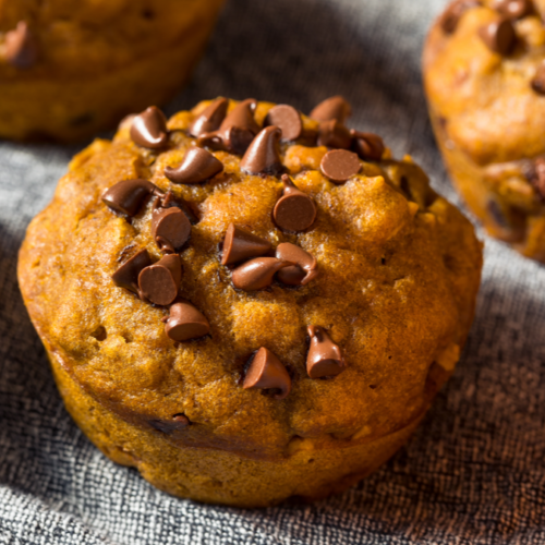 pumpkin and spice chocolate chip muffins