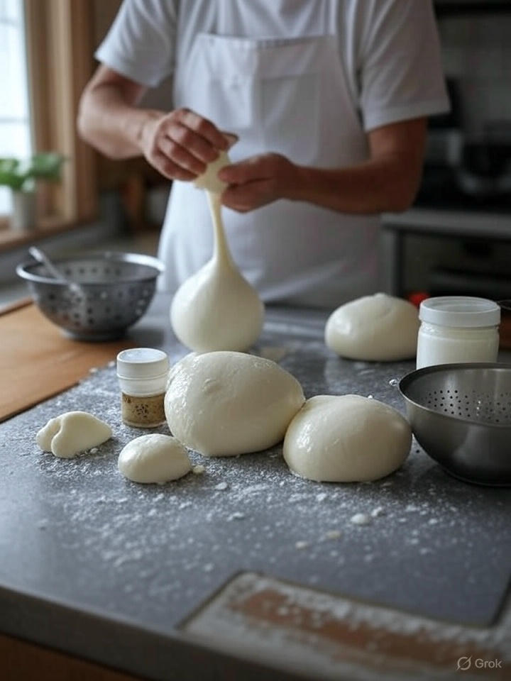 Homemade mozzarella