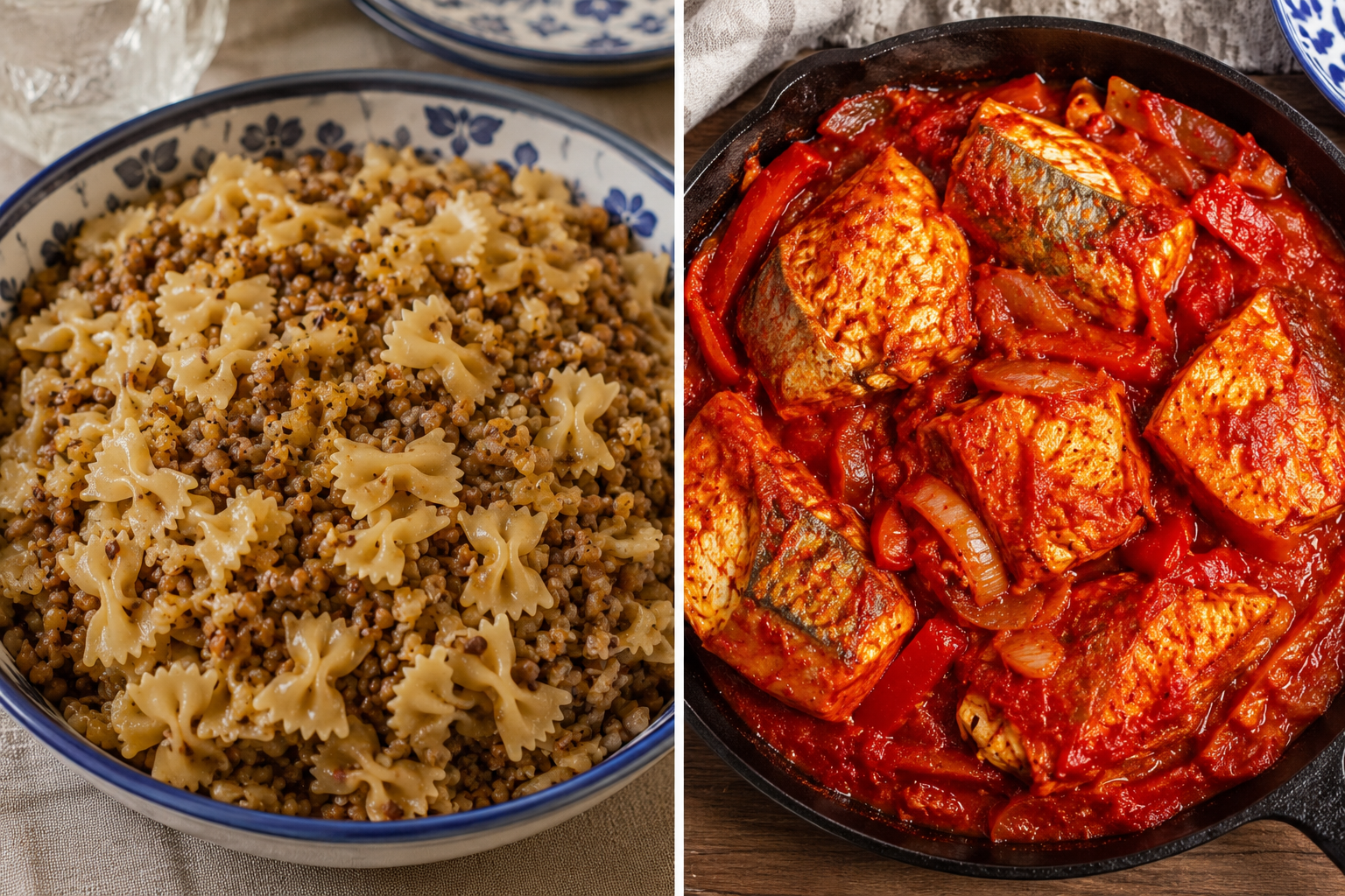 Ashkenazi kasha varnishkes versus Sephardi chraimeh